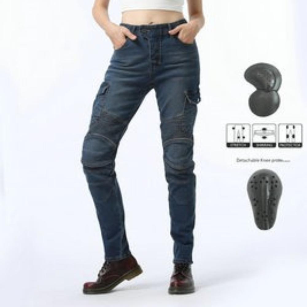 Army green casual motorcycle pants, biker jeans, women's racing pants