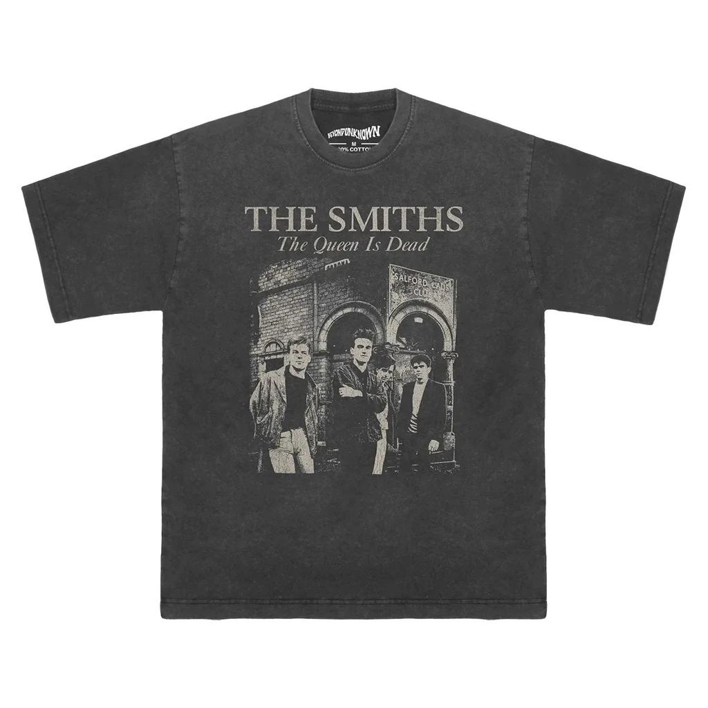 The Smiths The Queen Is Dead Vintage Album Graphic T-Shirt 90s Indie Rock Oversized Black Unisex Streetwear T-shirt