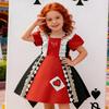 Queen of Hearts Girls’ Cosplay Dress for Alice In Wonderland Role-Playing