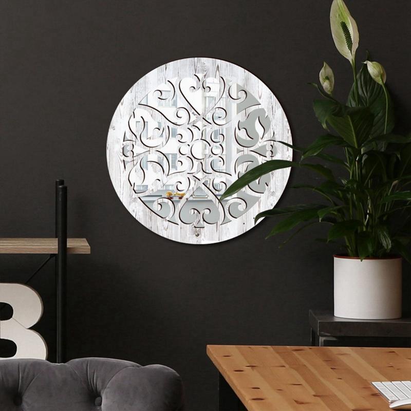 Farmhouse Style Wooden Wall Acrylic Mirror Wall Sticker Wall Decoration