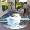 The Snowman Cartoon Round Area Rug,Carpet Rug for Living Room Bedroom Sofa Playroom Decor,Non-slip Floor Mat Q0044