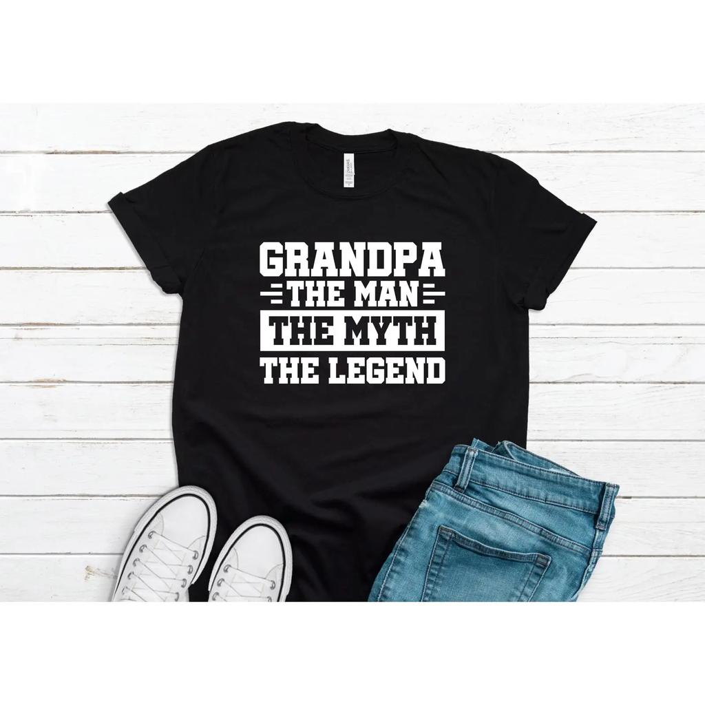 Grandpa The Unisex Myth Legend T Shirt Casual Birthday For New Grandfather Vintage Breathable Graphic Streetwear Stretched