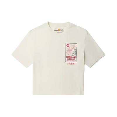 Letter Pattern Printed Short Sleeve T-Shirt Women Tops Vintage-White A6HRD-CM9