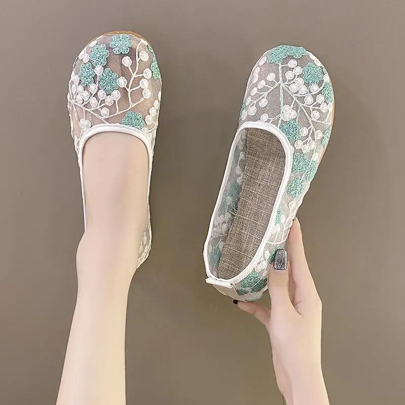 Fashion Mesh Breathable Ladies Footwear Summer Designer Luxury 39 Offers Comfortable and Elegant 2025 New Arrival Women's Shoes Deals