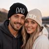 Family Matching Parent Skull Cap Elastic Turn-Up Brim Matching Hat Couple Hat Cold Weather