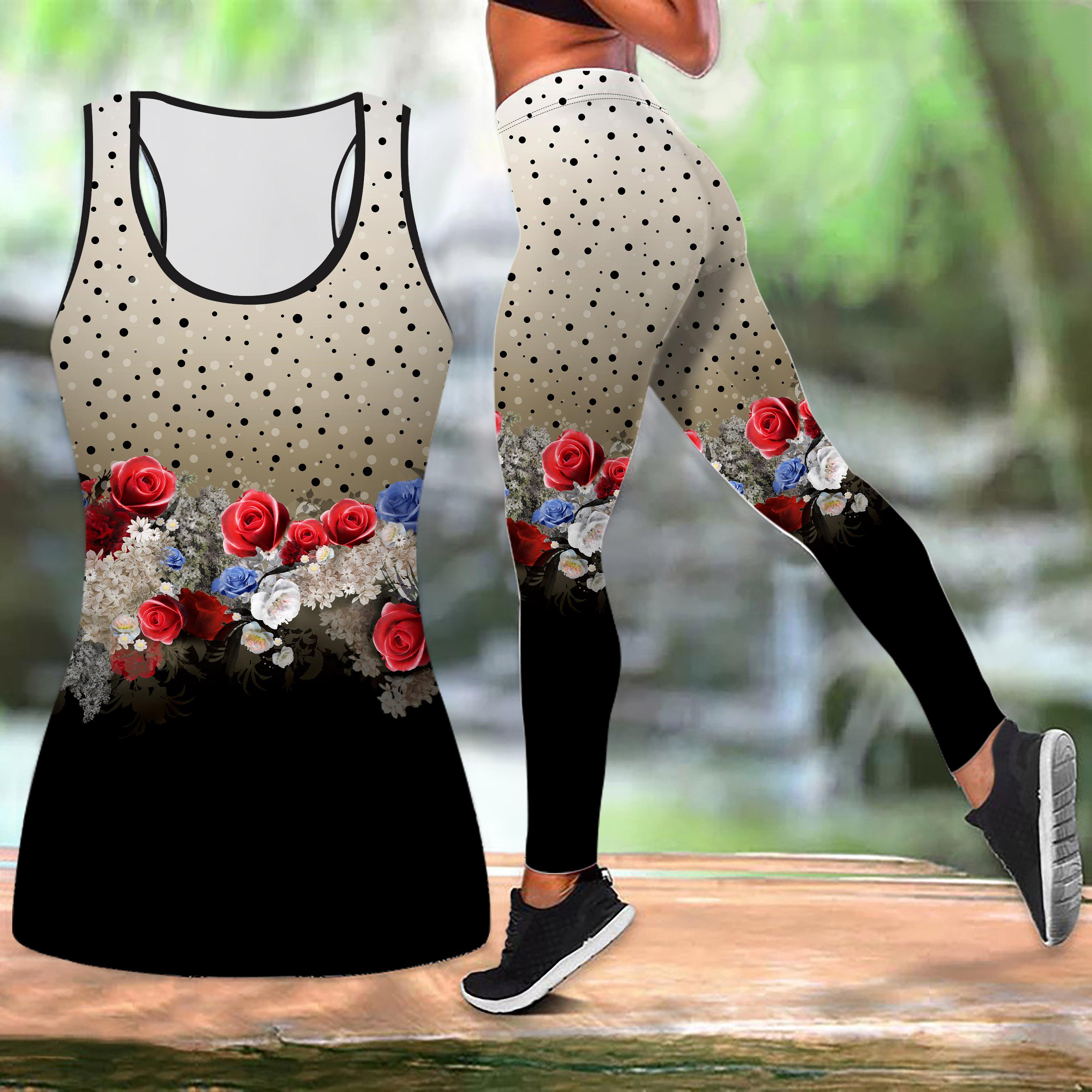 

Комплект для йоги с принтом падающих синих цветов для женщин, модные леггинсы для тренировок, фитнес-спорт, повседневный комплект для йоги, спортивный костюм M чёрный