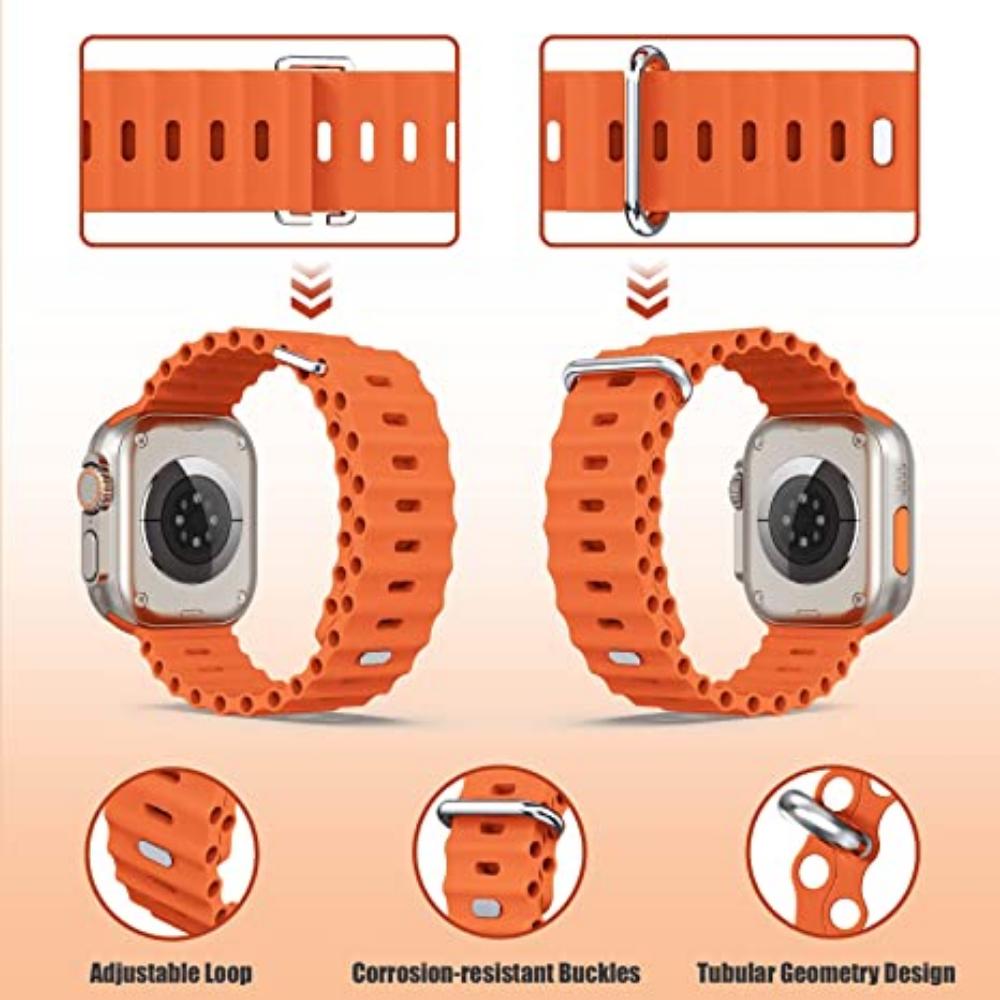 Ocean Armband für Apple Watch Ultra 3 2 Band 49mm Serie 45mm 41mm 46mm 42mm 40 44mm Silikon Uhrenarmband iWatch 11 10 9 8 7 6 5 SE2