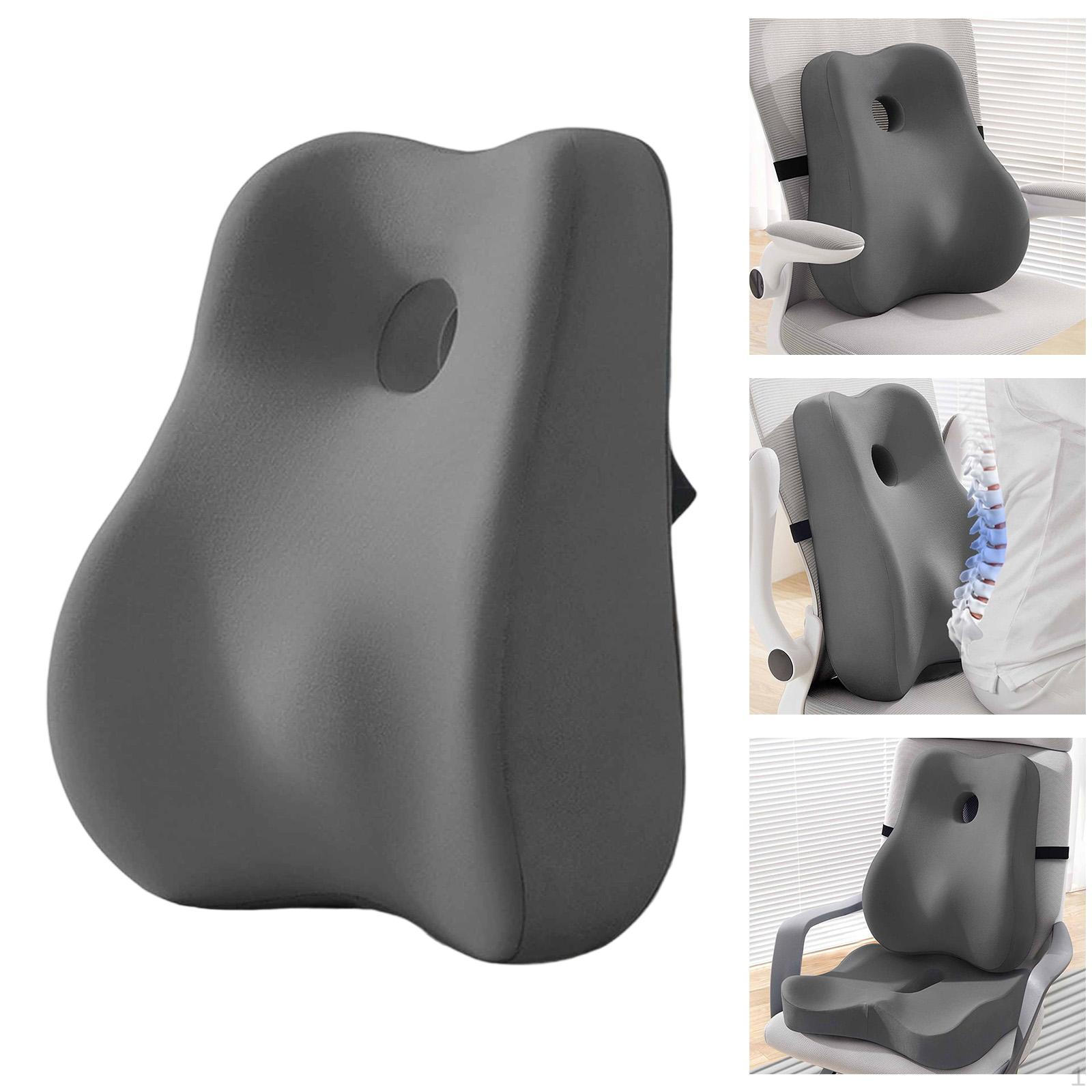 

Lumbar Support Pillow Back Cushion Memory Foam for Office Chair, Couch Bed Travel серый