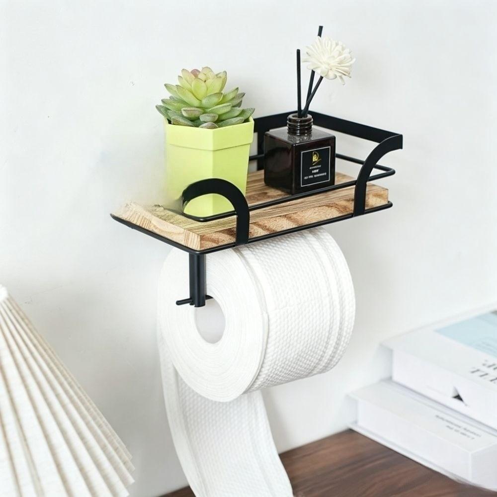 Space Saving Paper Rack Wall Mounted Toilet Roll Holder Storage Tools Storage Shelf Hotel