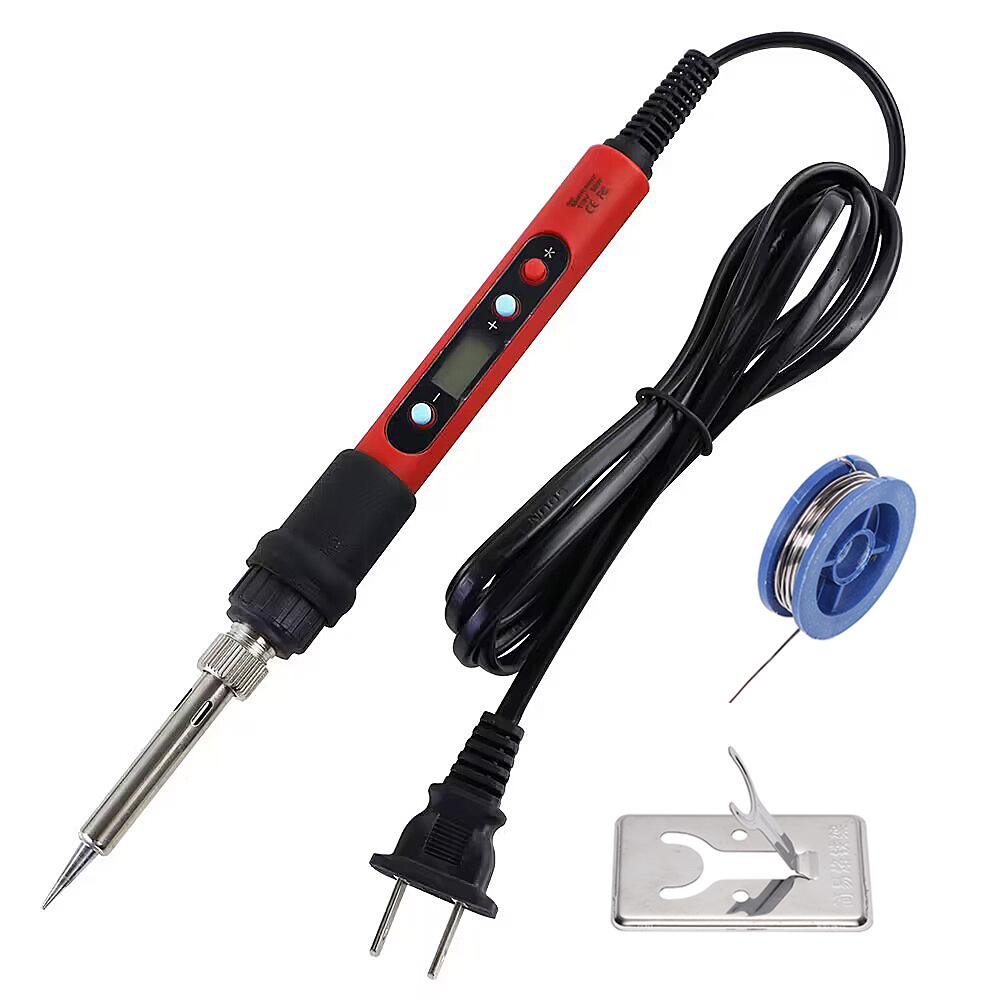 Digital Display Electric Soldering Iron Red 80W 110V / 220V Adjustable Temperature Solder Welding Desoldering Repair Tools