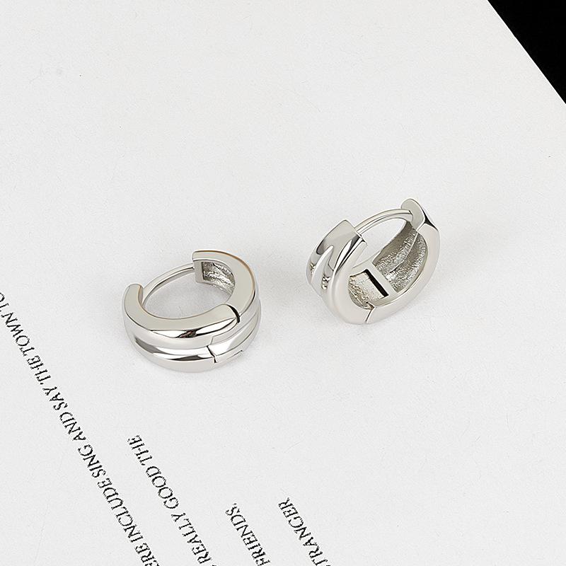 Minimalist Gold Double Hoop Mini Earrings For Women Daily Commute Versatile Small Exquisite Ear Studs Jewelry