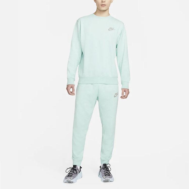 Nike Cotton Round Neck Pullover Long Sleeve Sweatshirt Men Tops Blue DM5631-379