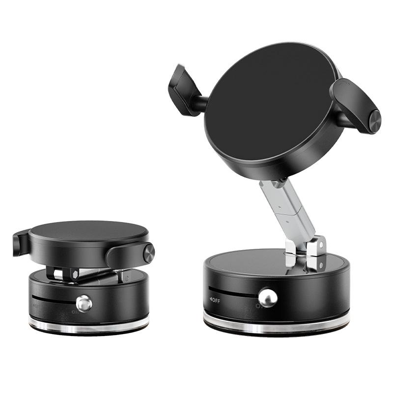Magnetic Telescopic Phone Holder: Rotating, Foldable, Suction Clip for Cars чёрный