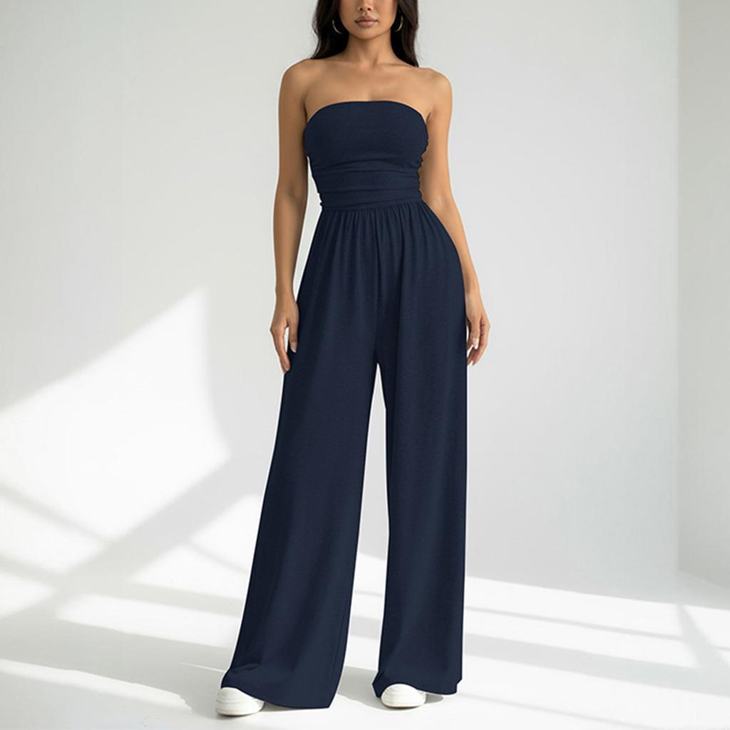 Damen Sexy Trägertop Elastisch Locker Weit, Bein Jumpsuit