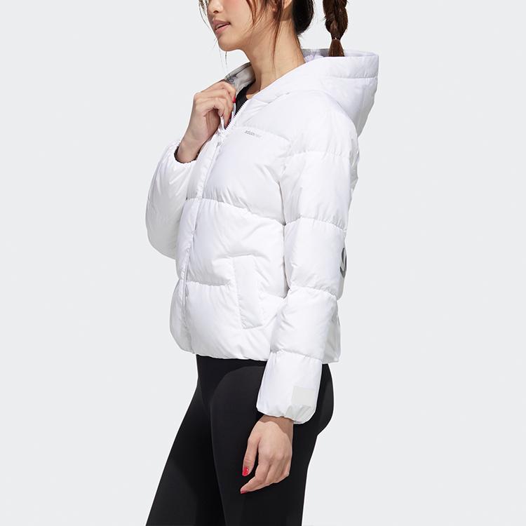 Adidas Neo Hooded Down Jacket Women Outerwear White GJ8794