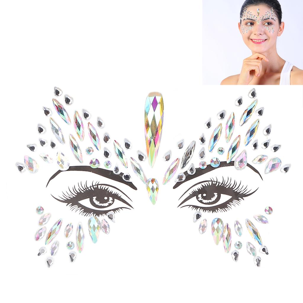 Face Rhinestones Stickers Shiny Glitter Eyes Facial Makeup Decorations for Festival Holiday