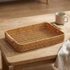 Rectangular Wicker Tray Practical Serving with Handles Lightweight