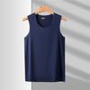 Men's Casual V-Neck Sleeveless Vest In Silk-Like Fabric with Ice Cutting Technology
