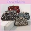 Pochette da Sera Leopardata Ricamata con Paillettes e Chiusura a Serratura per Eventi Formali