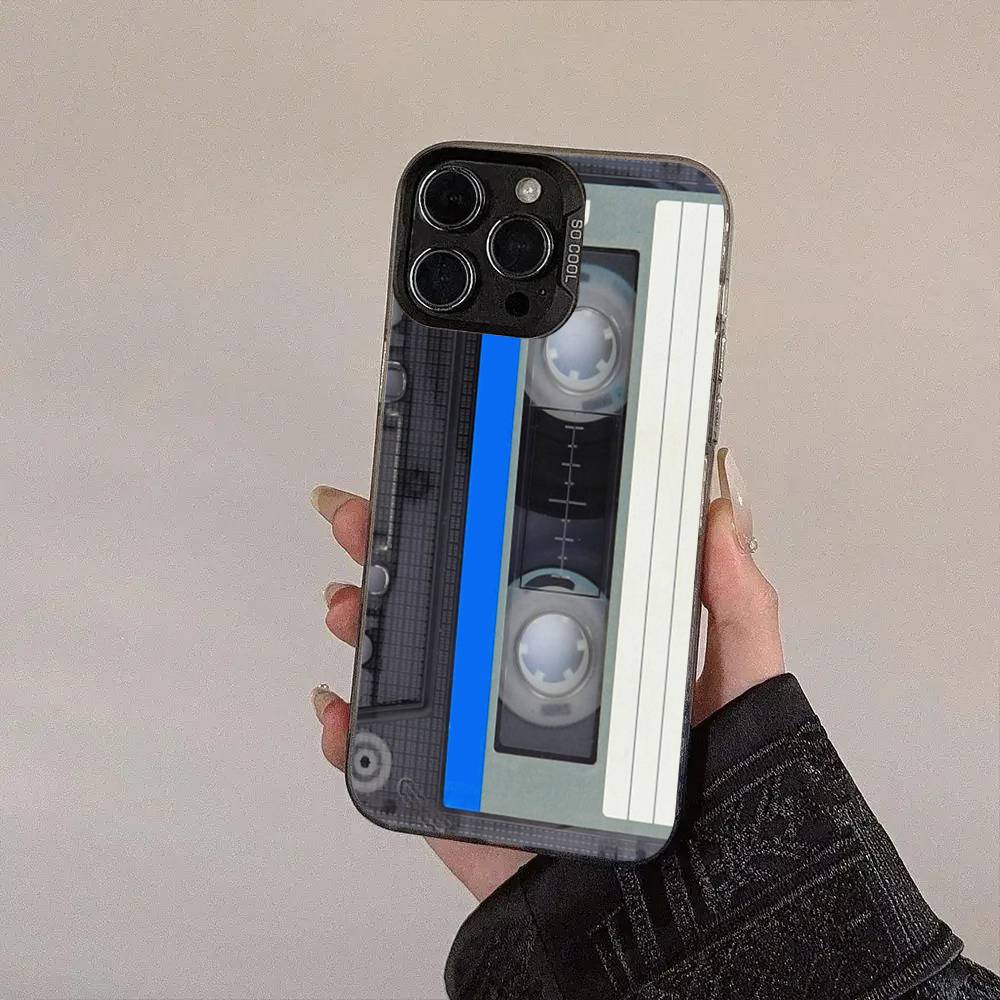 Vintage Cassette Tape Retro Style Colorful Silver Cover Phone Case For IPhone 17 16 Pro Max 15 Pro 14 Plus 11 12 13 X XS Max XR