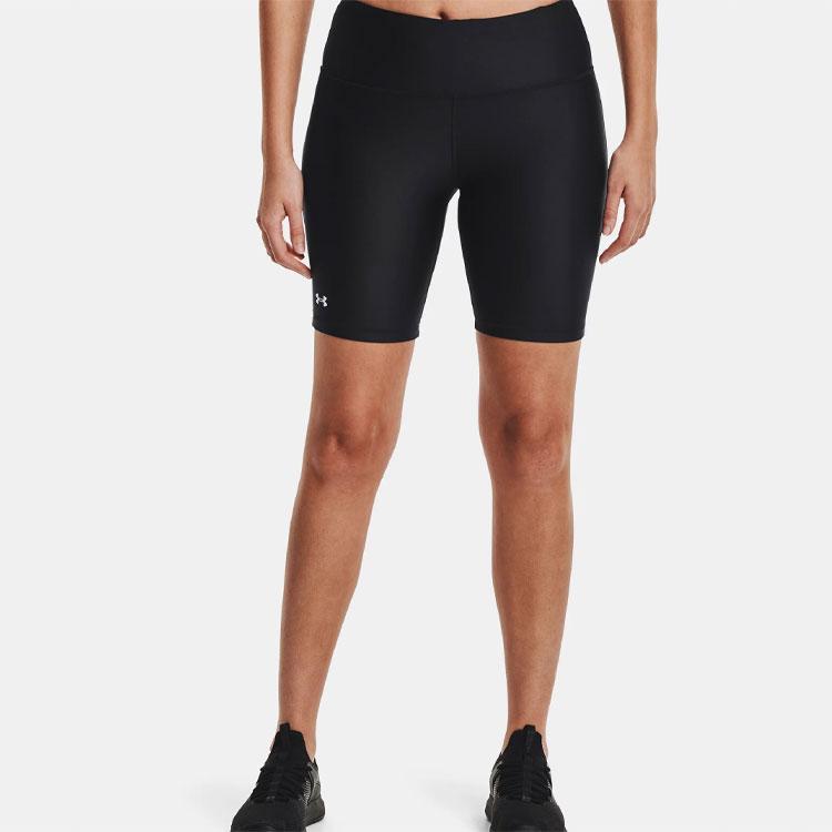 Under Armour Logo Print Fitted Fitness Shorts Women Bottoms Black 1360939-001
