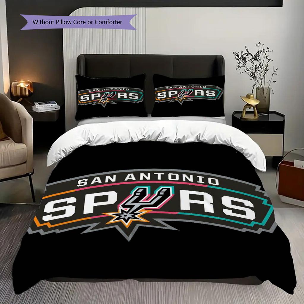Vibrant Austin Spurs Logo Bedding(1 * duvet cover + 2 * pillowcase, without core)Duvet cover and pillowcase Christmas birthday gift