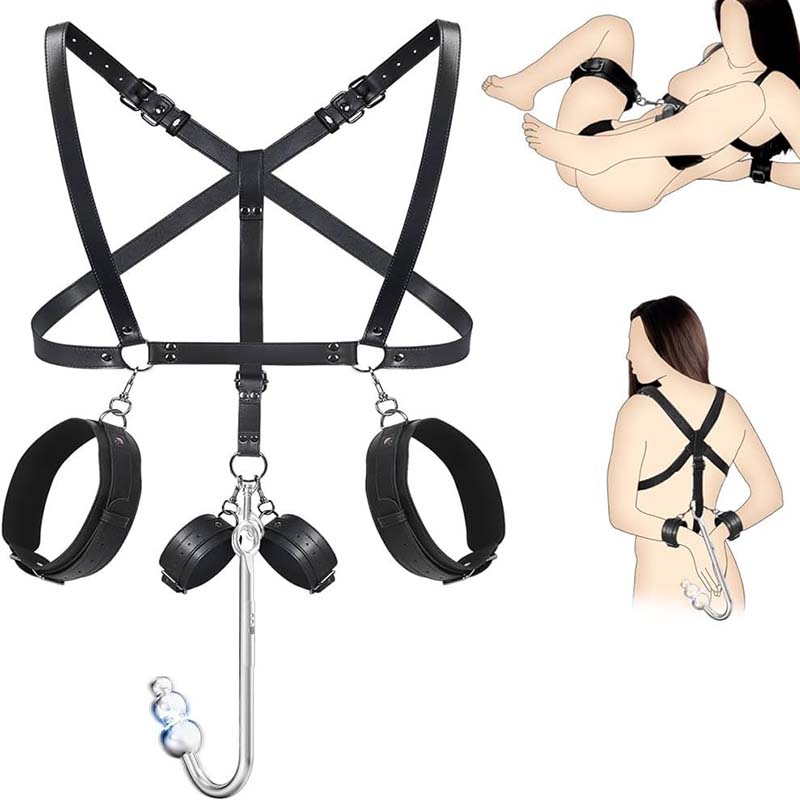 SM Adult Sex Toy Backhand Binding Apertural Plug Anal Hook Bondage Toys Bdsm Kit Slave Bondage Handcuff Couple Bundle Game 18+