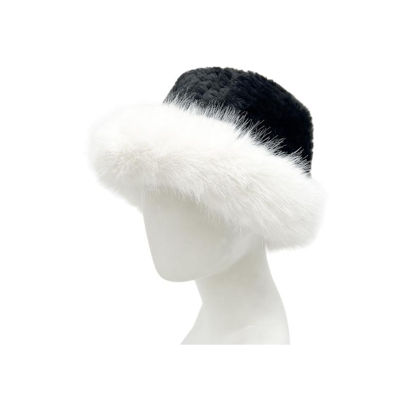 

Winter fashion plush bucket hat women, warm washbasin hat light luxury versatile ear protection warm hat average size (56cm~ 58cm)