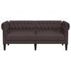 Chesterfield Sofa 2 Seater Dark Brown Fabric