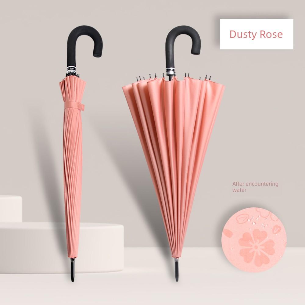 24 Bone Straight Handle Big Umbrella Water Blossom Umbrella Large Female Umbrella for Two Persons Long Handle Straight Umbrella Male Strong Rain