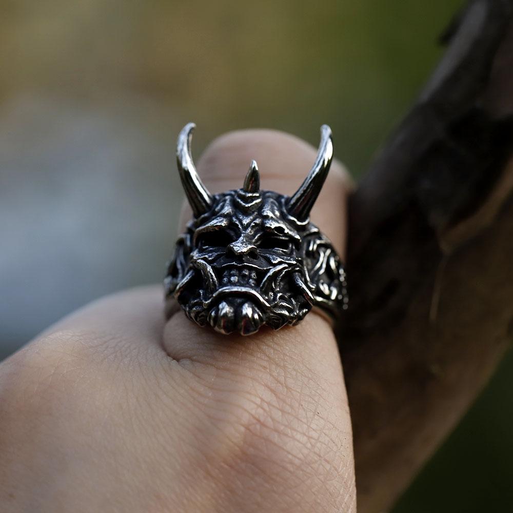 NEW Men's 316L Stainless-steel Rings Retro Devil Skull Demon Gothic Punk  Jewelry Gifts Free Shipping