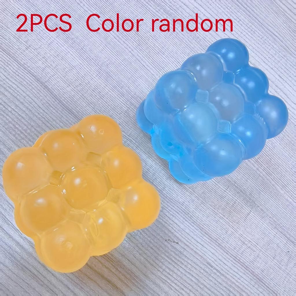 Grape Squishy Toy for Kids, TPR Stress Ball for Fine Motor Skills, BirthdayChristmasEaster Halloween Gift, Soft Pink Purple Blue