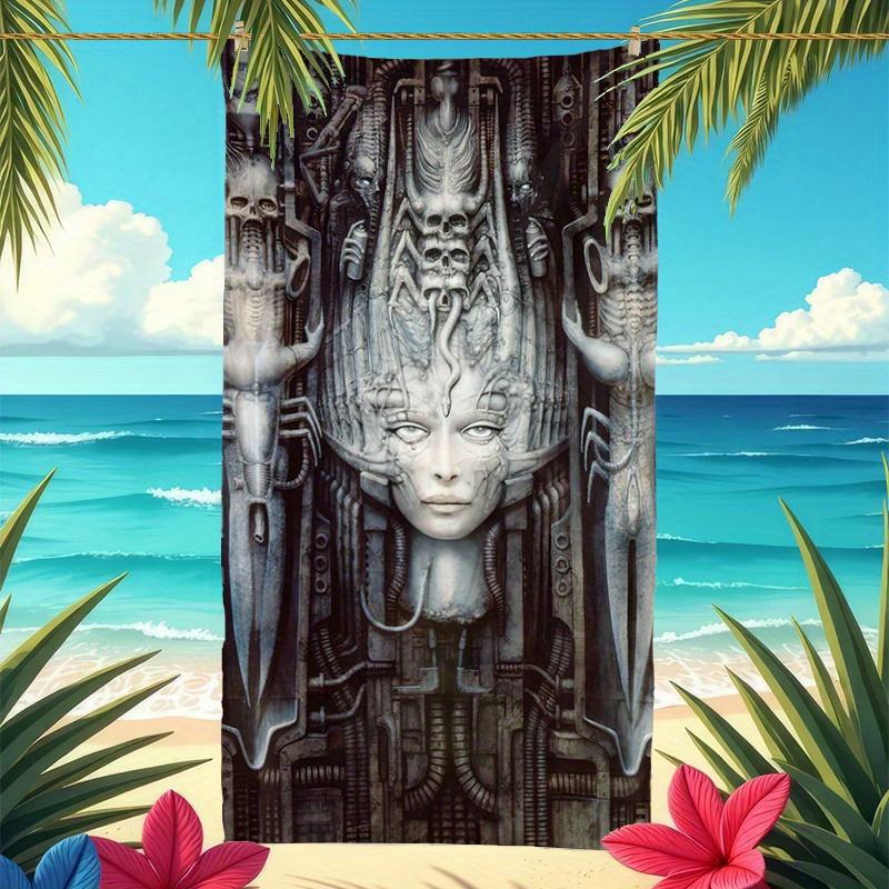 Alien Hans Rudi Giger Xenomorph Facehugger Towel, Oversized Thick Microfiber for Swimming Yoga W40*H60(CM)