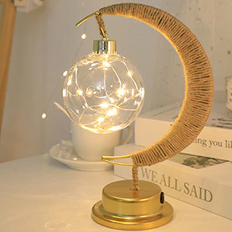 Christmas Starlight Hemp Rope Iron Art Night Light USB + Battery