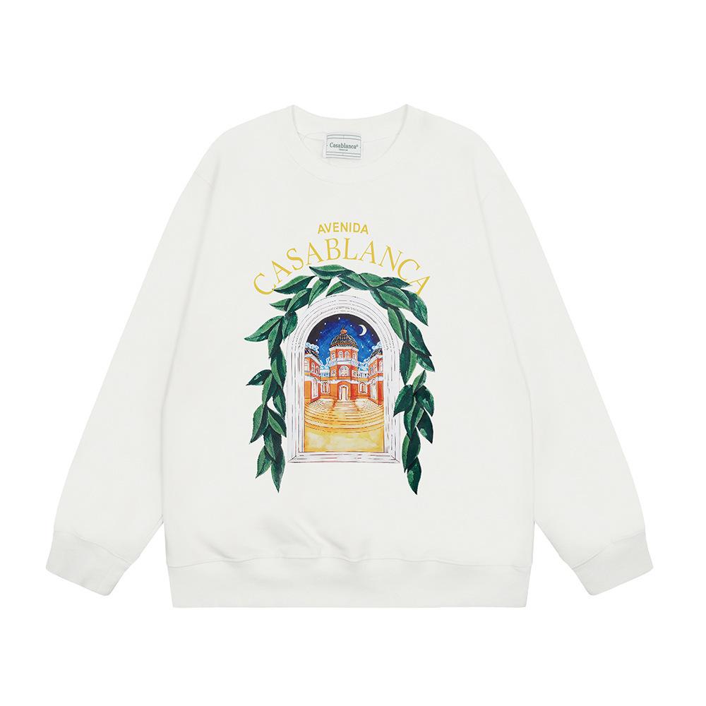 Grenzüberschreitende trendige Marke Casablanca Casablanca Buchstabe gemaltes Print 380g Herren- und Damen- Rundhals-Pullover