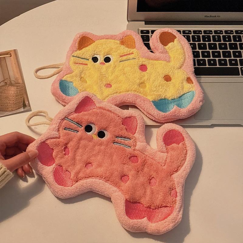 Bathroom Absorbent Hand Towel Kawaii Thickened Handkerchief Wall Hanging Hand Cloth Kitchen Hand Towel Room Decor