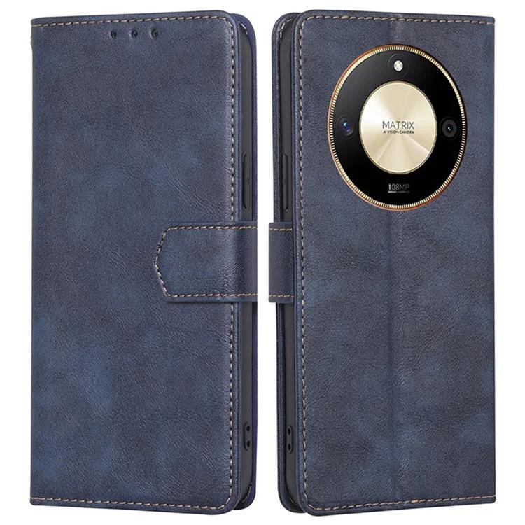

For Honor X50 Leather Case Cowhide Texture Magnetic Clasp Phone Cover