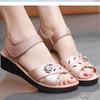 Elegant Women's Wedge Heel Sandals: Breathable, Solid Color, Soft Sole, Wear-Resistant, Fashionable Mom's Slip-ons