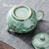 Ceainic Ceramic Celadon Yue Kiln 150ml Gravură Manuală Dragon Ceainic Mic cu Orificiu de Filtru Set de Ceai Kung Fu de Uz Casnic