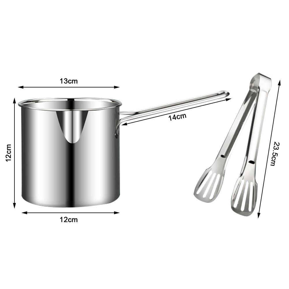 

1.5/2L Oil Filter Vessel Multi-Functional With Frying Basket Grease Container Large Capacity Stainless Steel Oil Strainer Pot