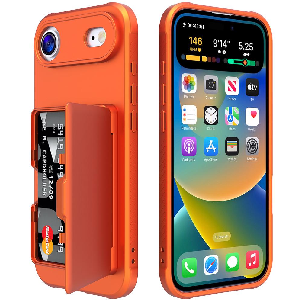 Apple 17 Pro Max Anti-Drop Mirror Stand Case with Side-Opening Card Holder