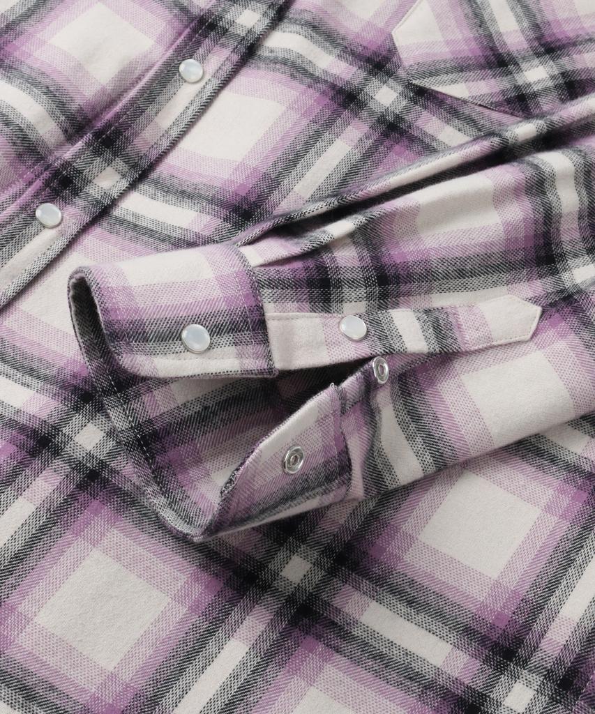 INDUST Big Check Ombre Snap Shirt_Purple