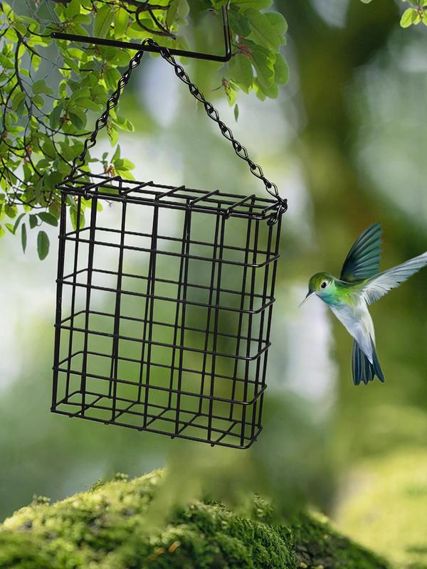 Suet Bird Feeder Cube Cage Food Container Outdoor Hanging Wild Birds Parrot Feeding Tree Portable Fruit
