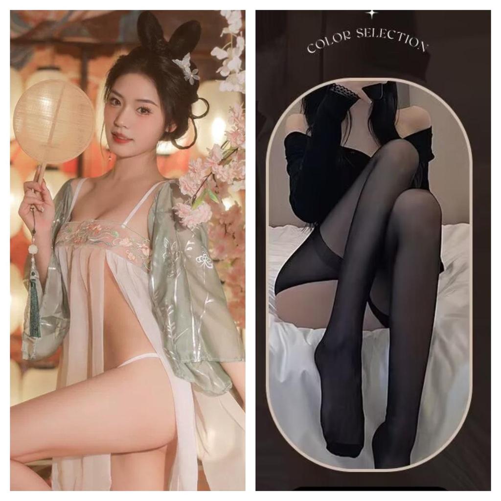 Seductive See-Through Hanfu Lingerie Set - Jade Ring Flirtation Charm 1285