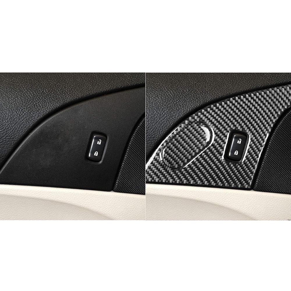 Carbon Fiber Interior Door Lock Panel Trim Sticker For Chevrolet Corvette C6 2005-2013
