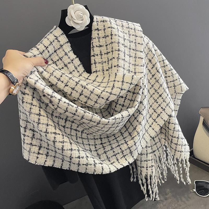 Xiaomi fall/winter cozy faux cashmere scarf - women's warm retro long shawl, korean style ins cold weather neck warmer for men
