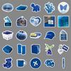 50 Blue Ins Style Doodle Personality Fresh Freshman Account Guka Do-It-Yourself Mobile Phone Case Suitcase Decals