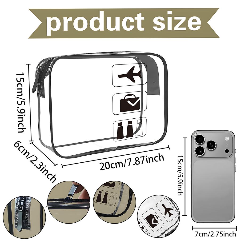 Clear Makeup Bag Large Capacity Cartoon Print Waterproof Cosmetic Pouch Lightweight Travel Organizer Tote Bag