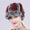 Lady Real Rex Rabbit Fur Hat Winter Knitted Natural Rex Rabbit Fur Caps Russia Women Warm Real Fur Beanies Hats