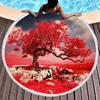 Big Tree Print Round Beach Towels, Polyester Sand Resistant Shawl Beach Blanket,Soft Absorbent Quick Dry Pool Towel Picnic Mat